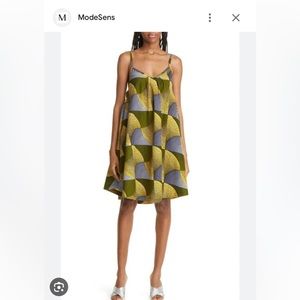 NWT The Oula Company Trapeze dress. Blue yellow. Size M excellent condition